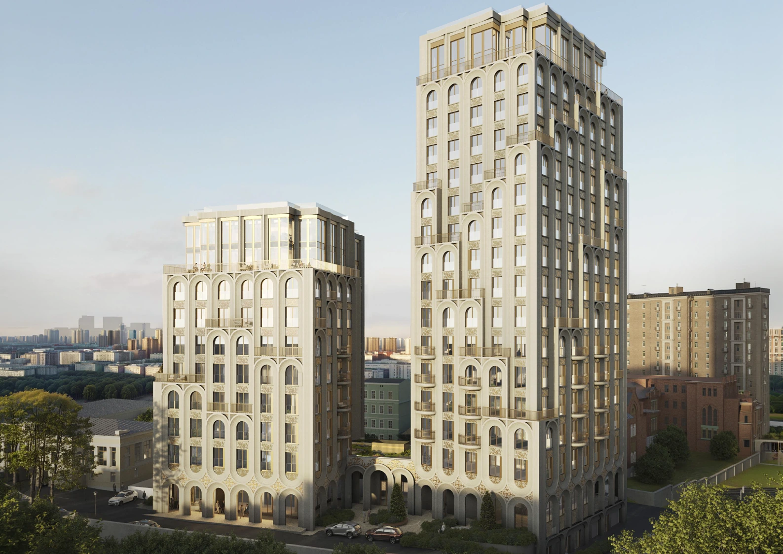 Apartment building with underground parking — visualisation 1, general view