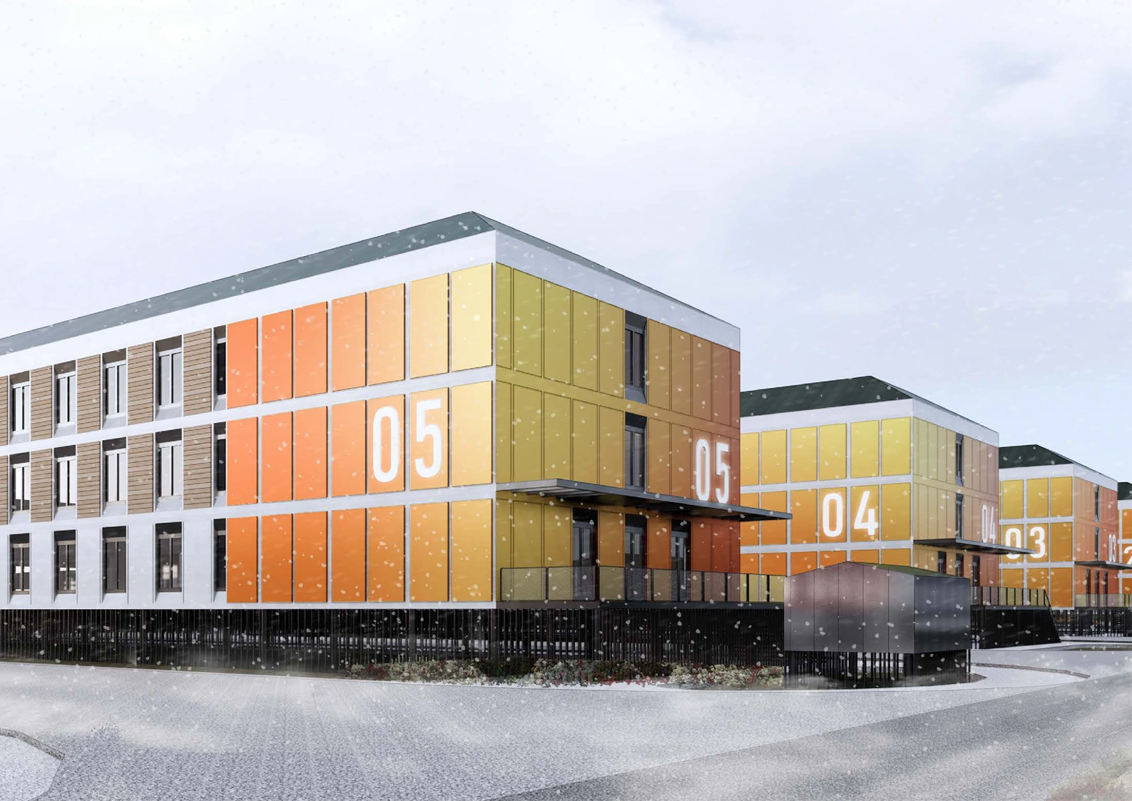 Rotational workers’ village, 1,050 beds — visualisation 2