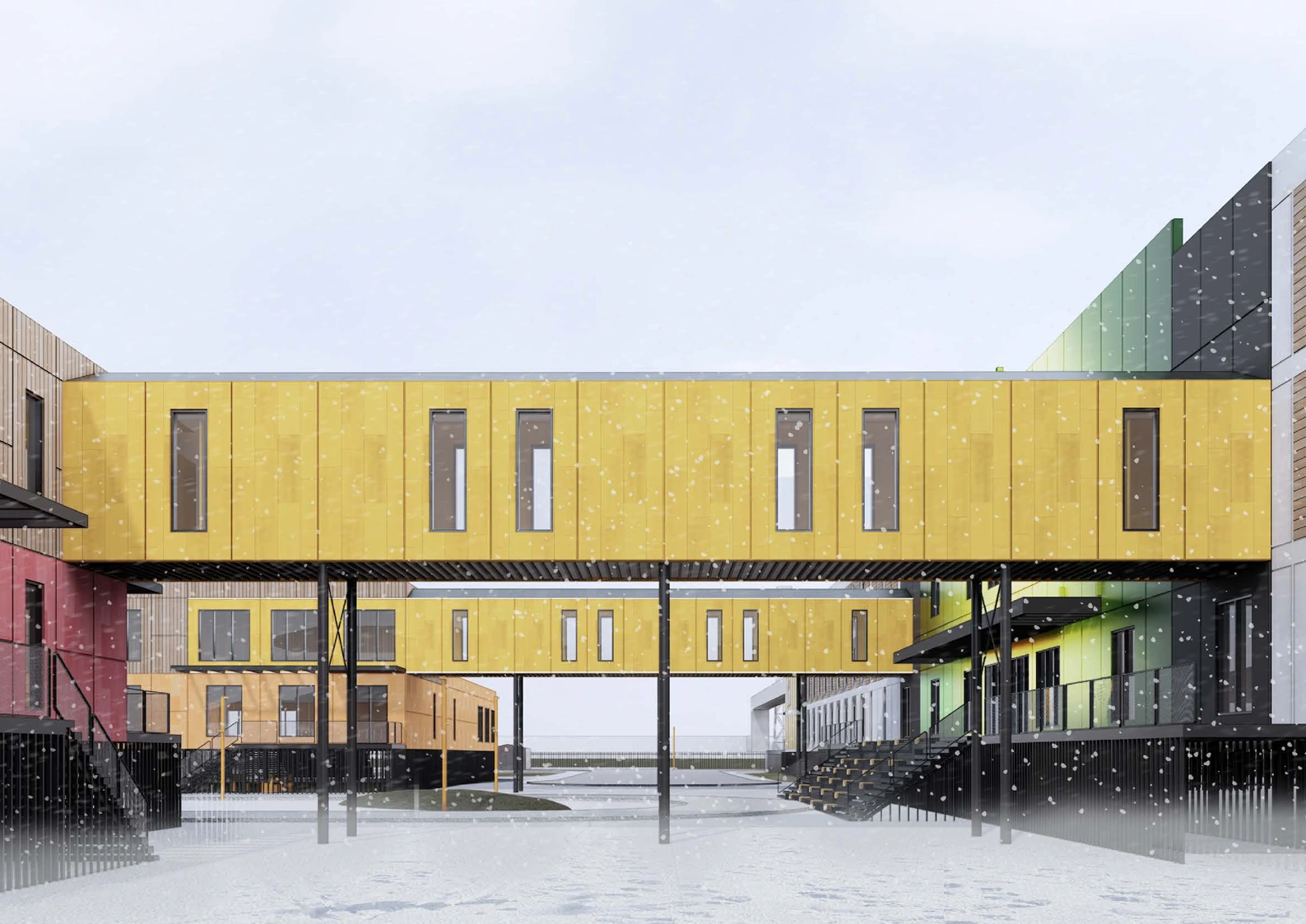 Rotational workers’ village, 1,050 beds — visualisation 3